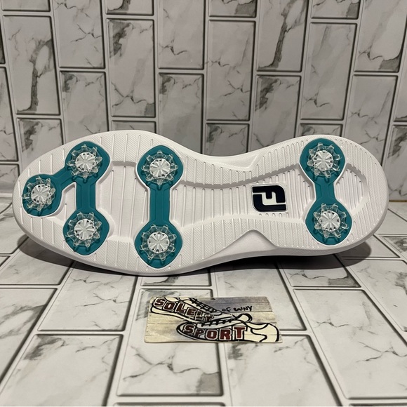New FootJoy Traditions Waterproof Golf Shoes Cleats Blue White Pink Men 8.5 - 13 - Picture 11 of 16